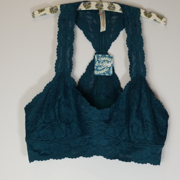 Free People Galloon Lace Halter Bralette Top Green - Picture 3 of 8